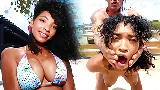 Ebony latina gets fucked outside relating to the shepherd